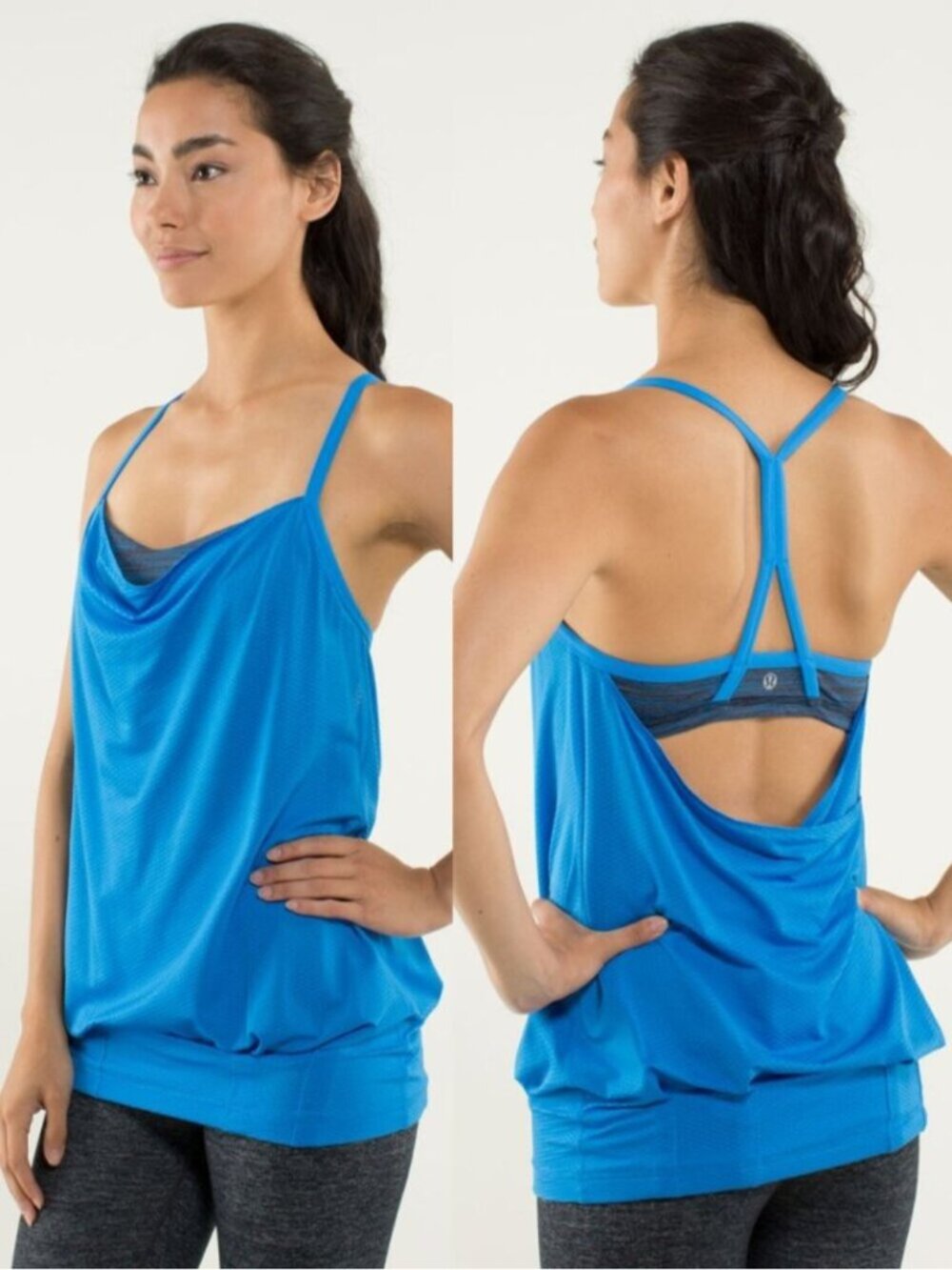 Lululemon Blue Circle Mesh Strappy Cyb Tank